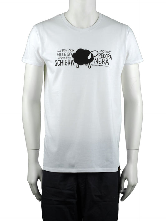 T-shirt Guccini la pecora nera (Unisex - colore: bianco)